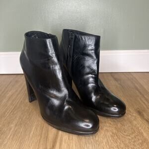 Stuart Weitzman Womens 8 Platform Booties Black Zip Minimalist High Heel Mobwife